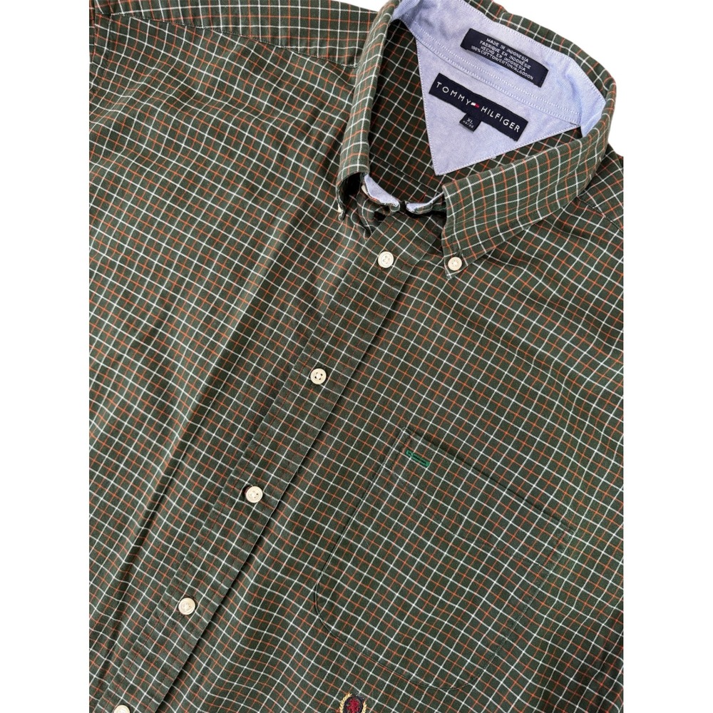 Tommy Hilfiger Mens XL Plaid Button Down‎ Shirt Long Sleeve Casual Cotton